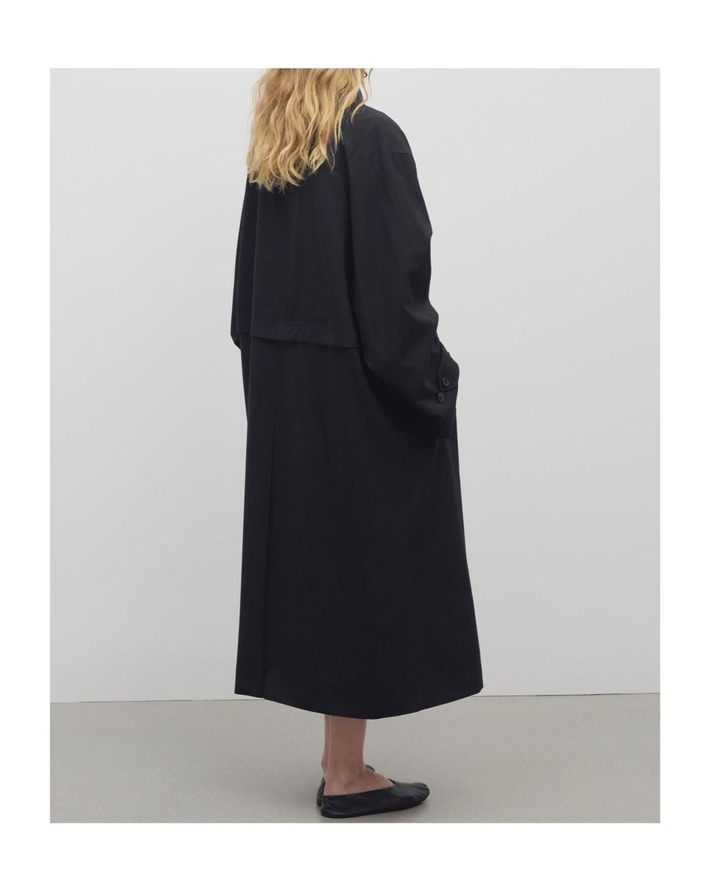 The Row Black Rocco Wool Coat