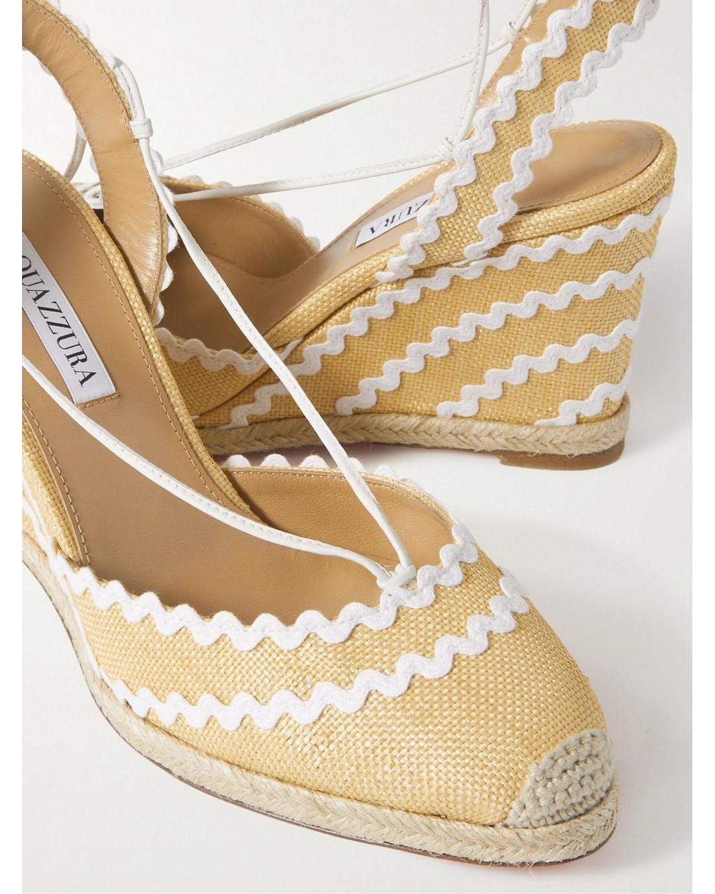 Aquazzura Metallic Summer Straw Wedges