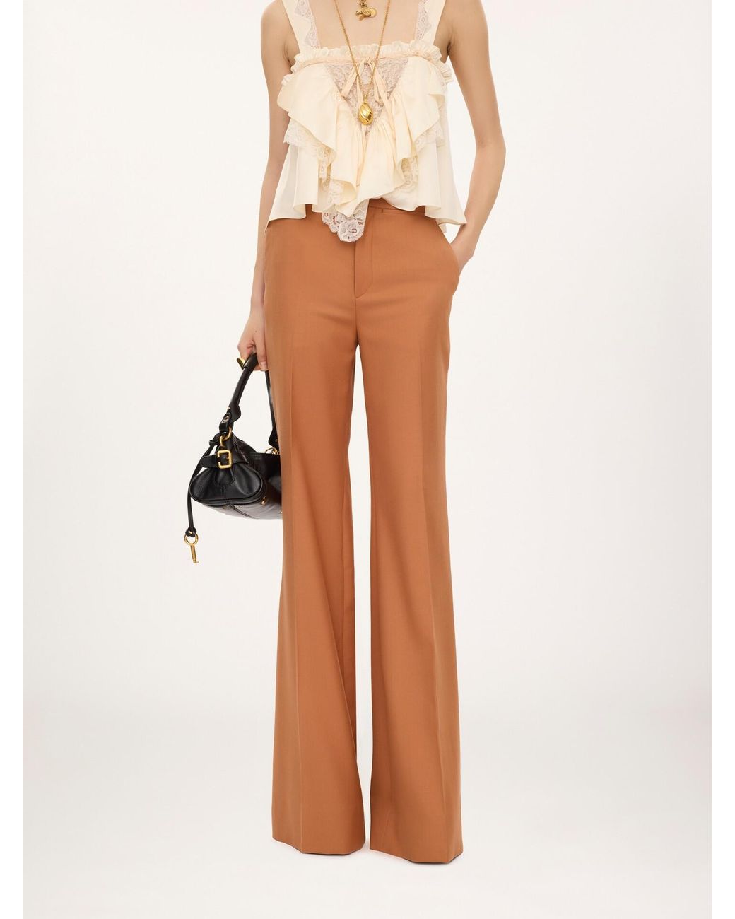 Chloé Brown Chloé Tailored Flared Pants