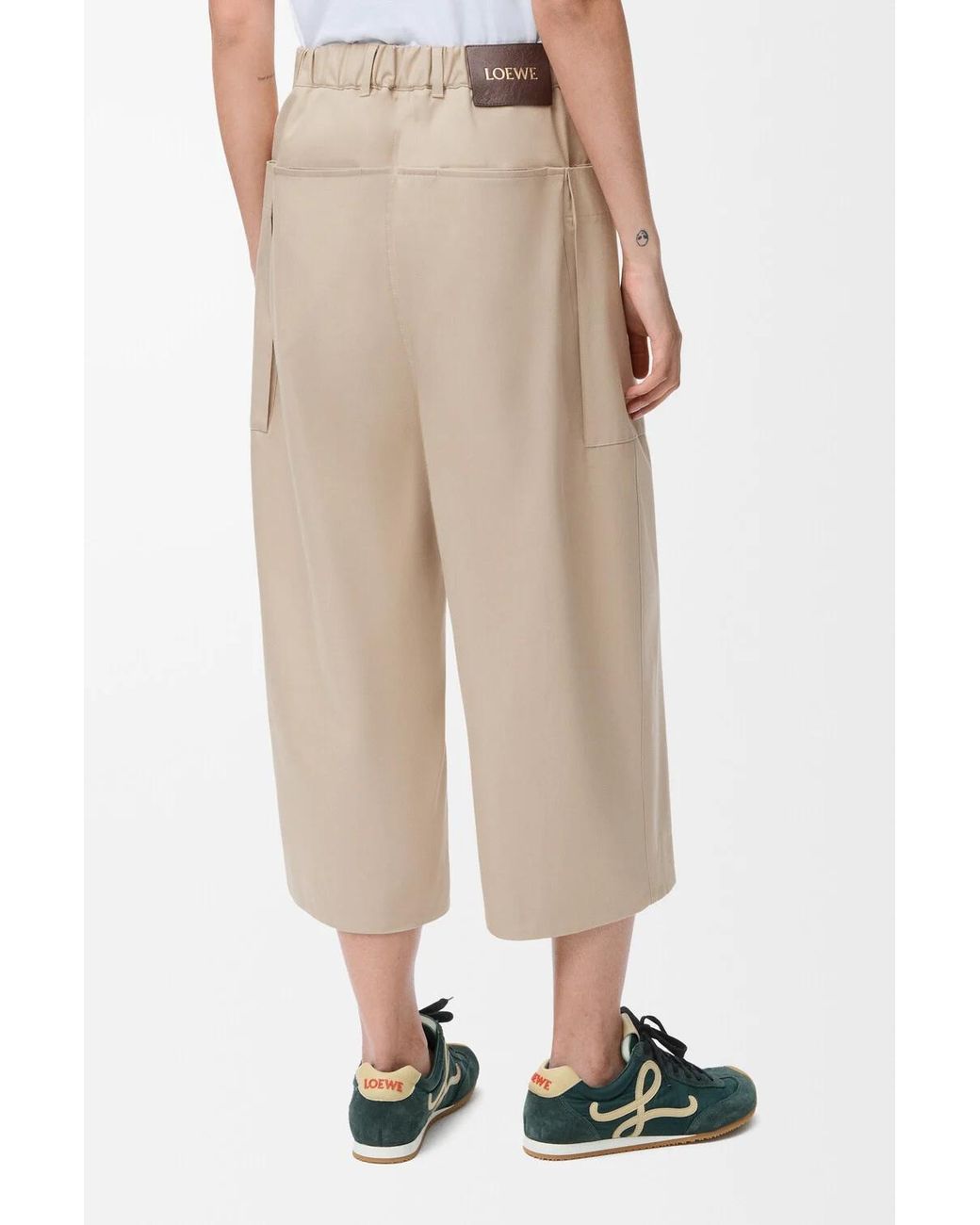 Loewe White Cropped Pleated Trousers
