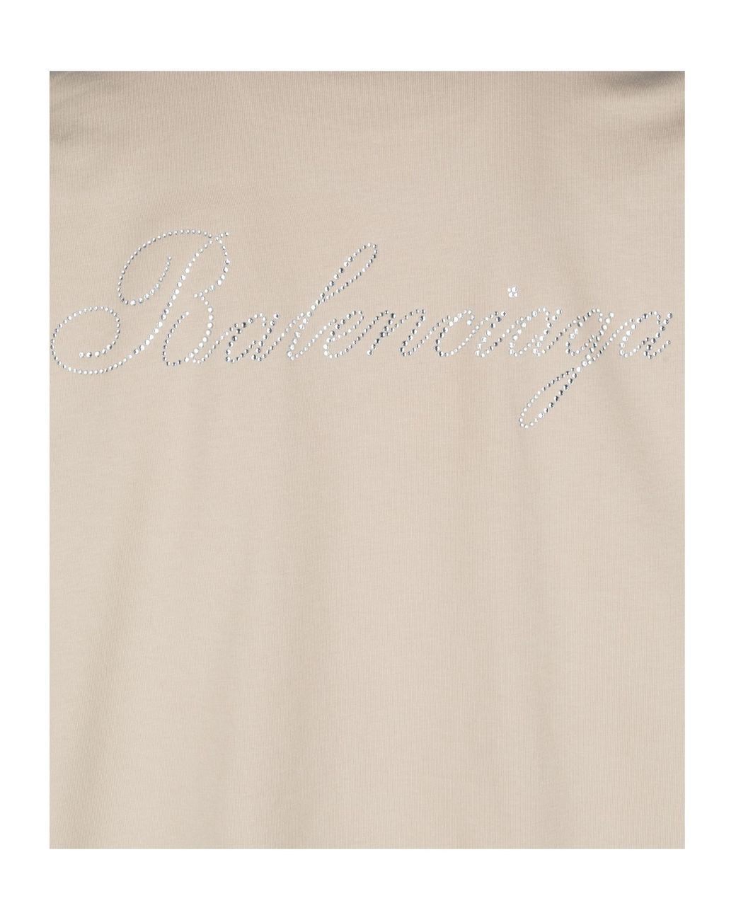 Balenciaga Natural Logo Embellished Large Fit T-Shirt