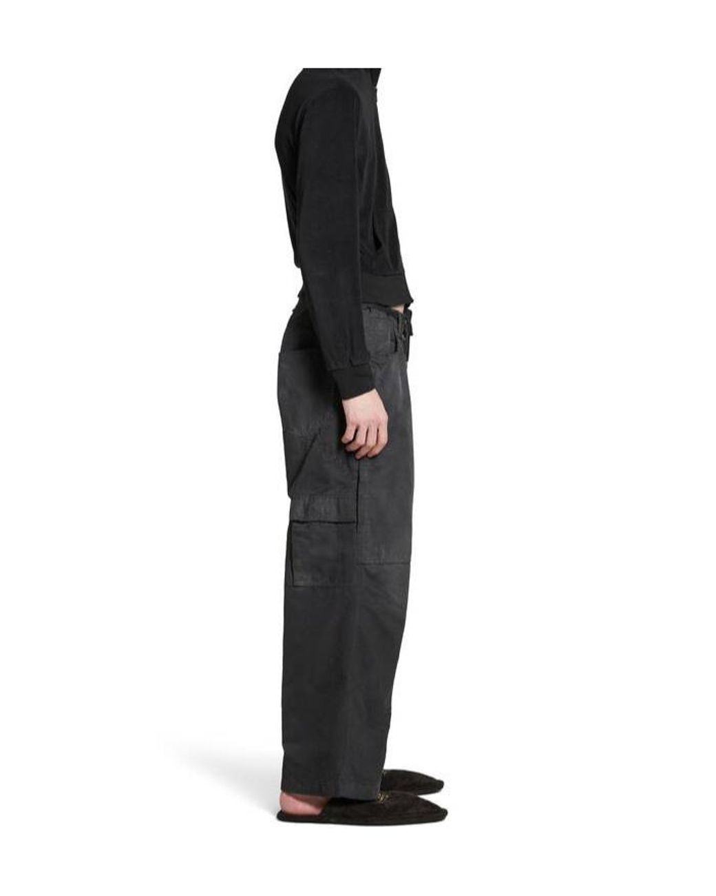 Balenciaga Gray Cropped Cargo Pants for men