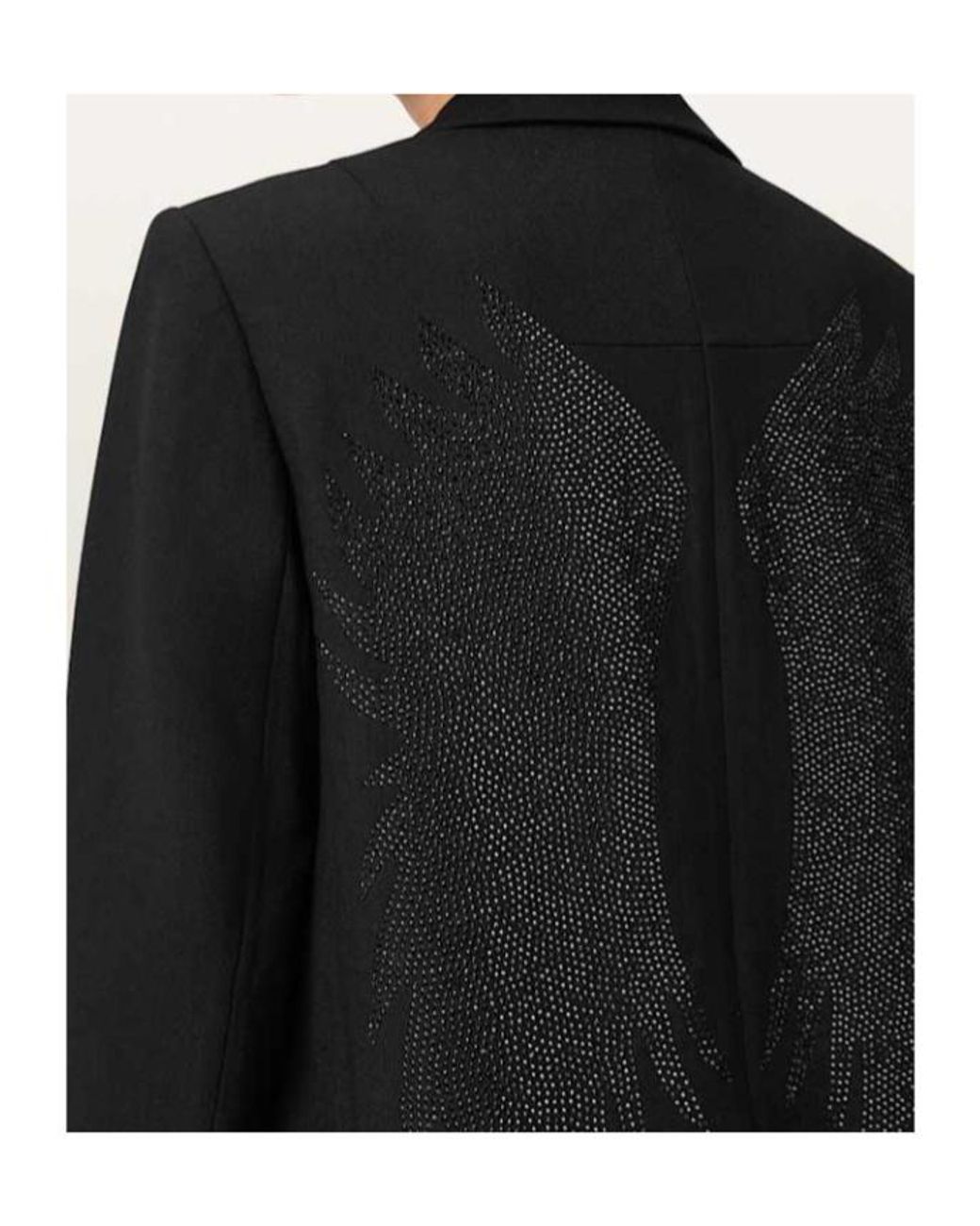 AllSaints Black Ottie Single Breasted Embellished Blazer