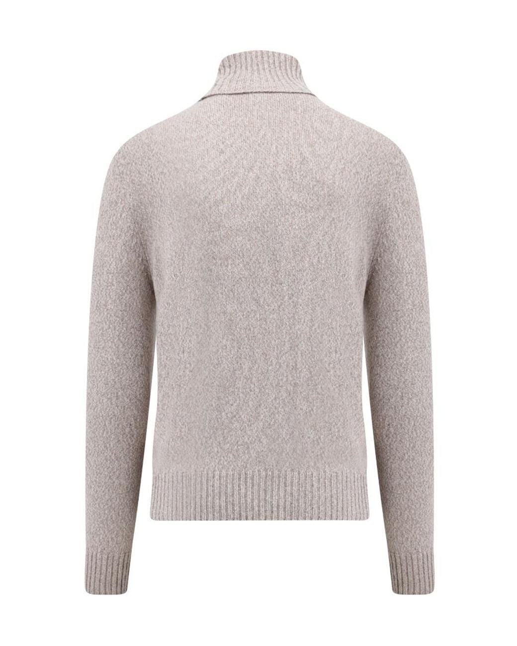 AMI Gray Ami De Coeur Roll Neck Knitted Jumper for men