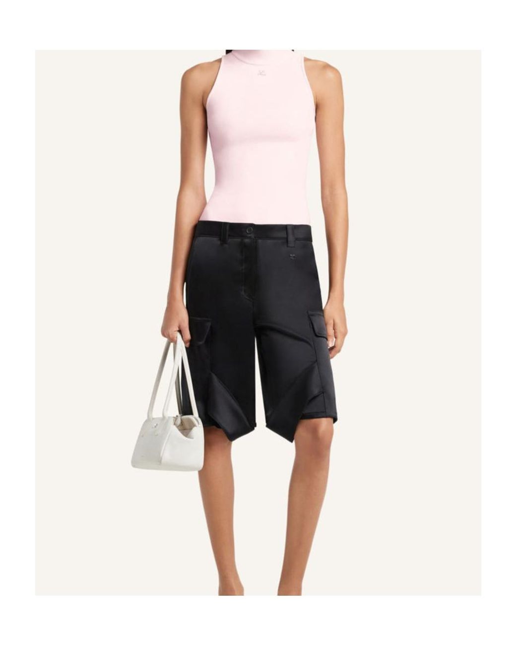 Courreges Black Courrèges Utility Chaps Satin Shorts