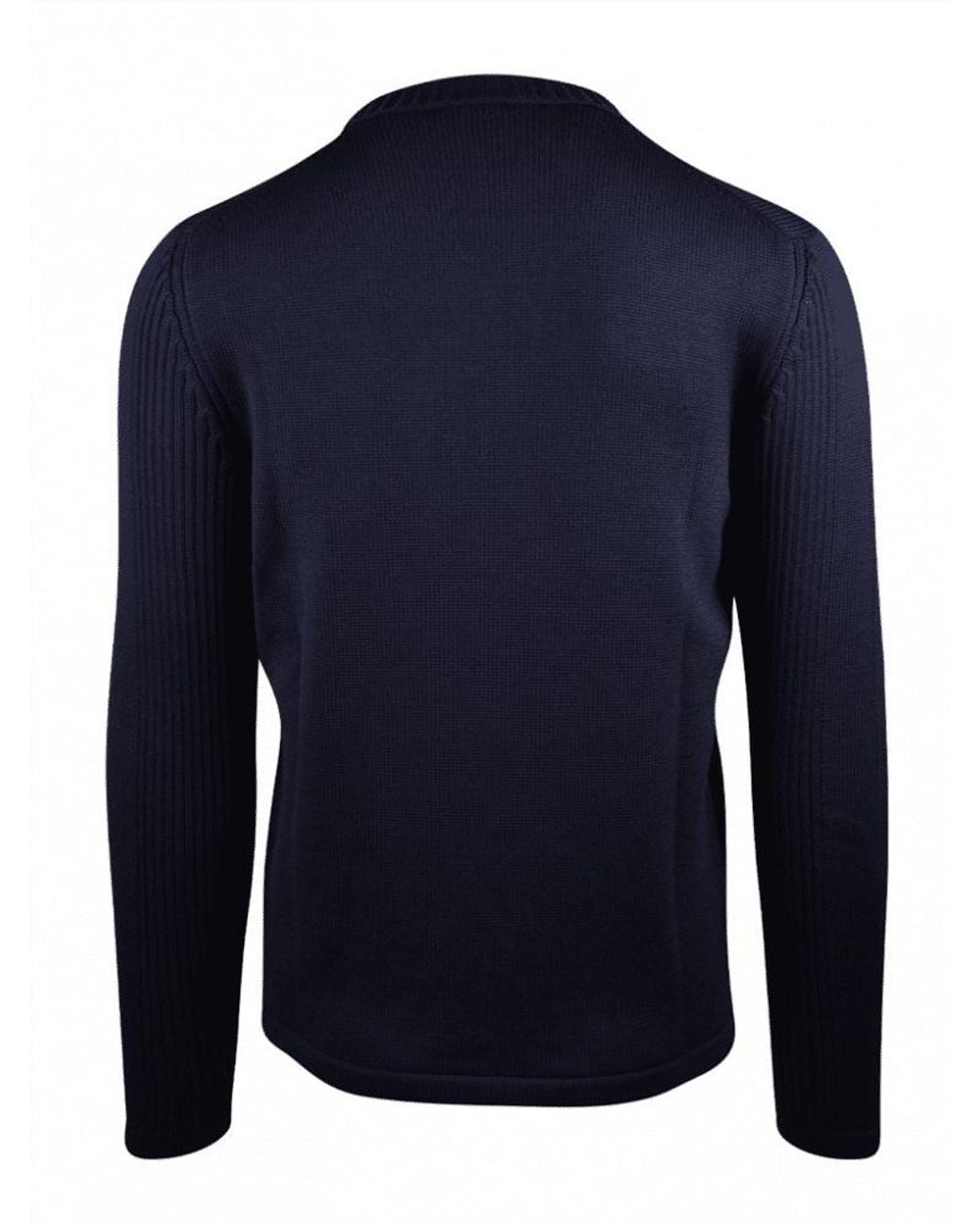 Prada Blue Dark Logo Pullover for men