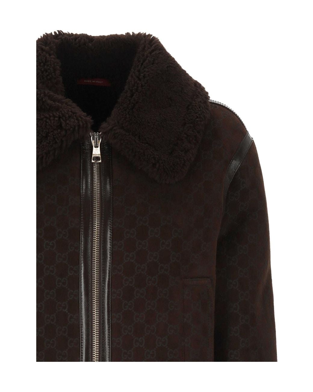 Gucci Black Gg Shearling Jacket