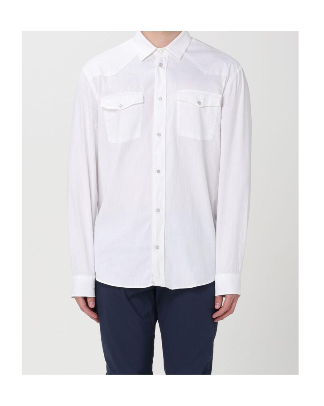 Dondup White Yoke-Design Shirt for men