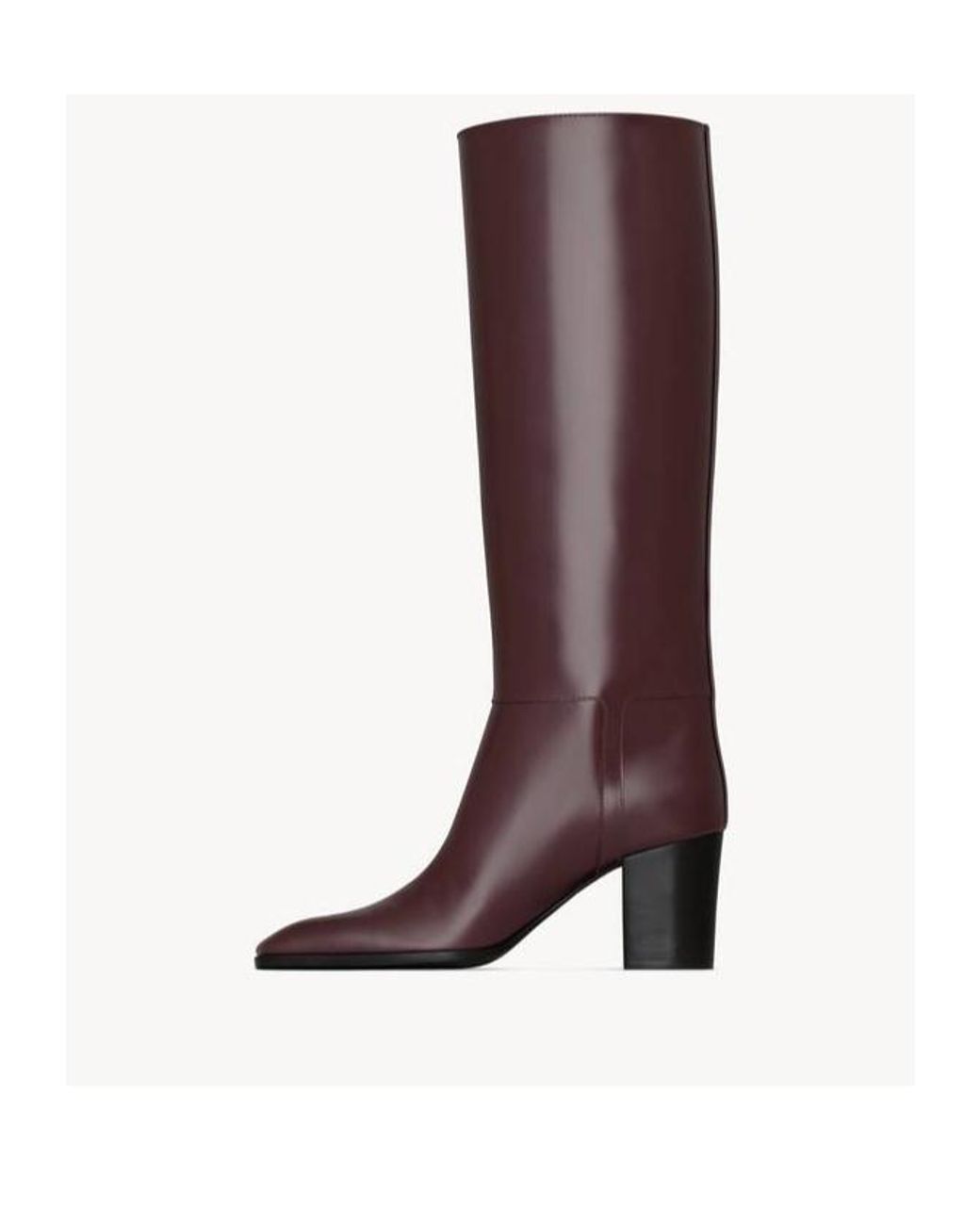 Saint Laurent Brown Julia Square Toe Boots