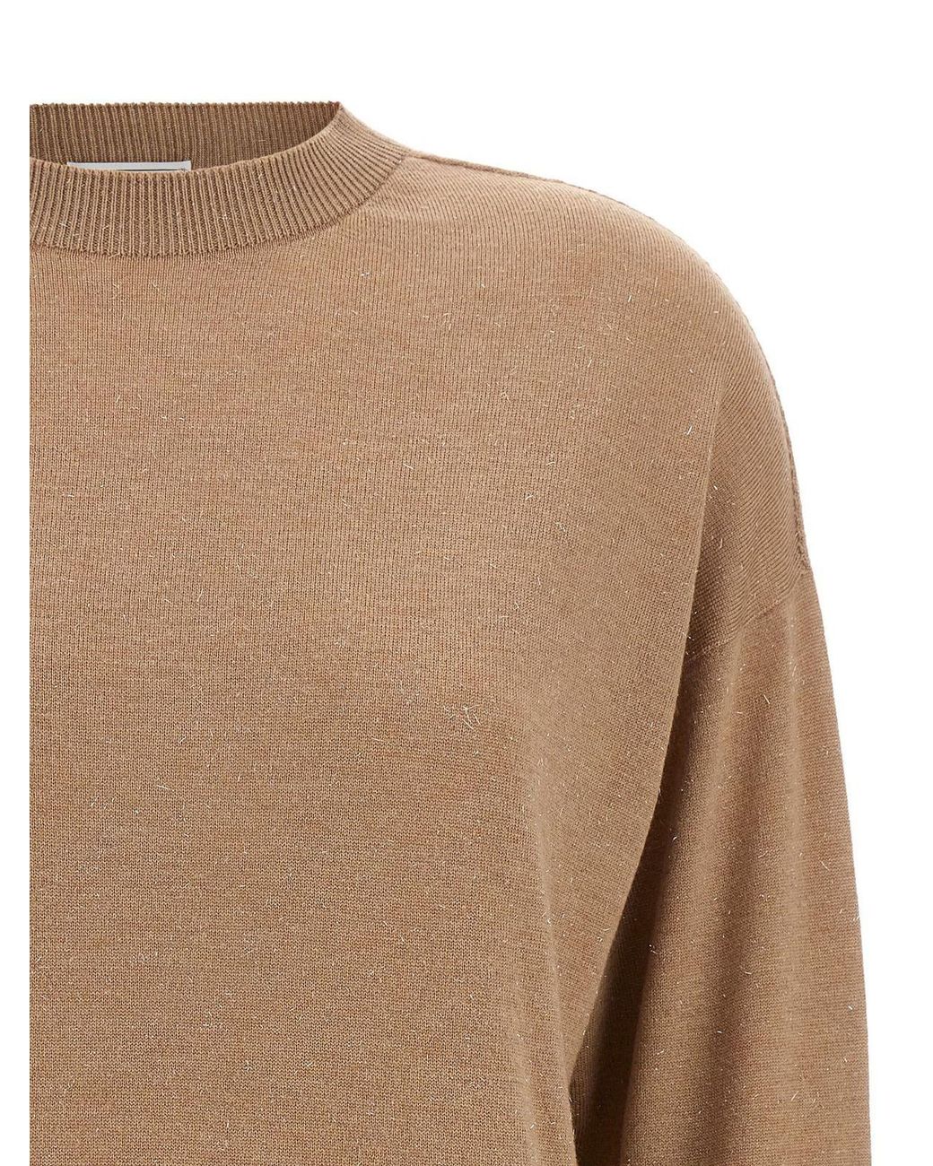 Peserico Brown Sequined Knit Sweater
