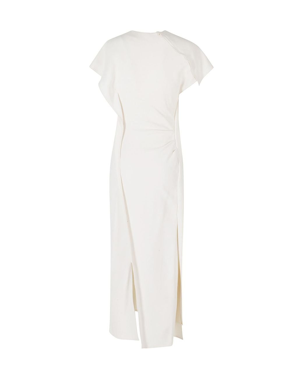Victoria Beckham White Victoria Drape-Detail Midi Dress