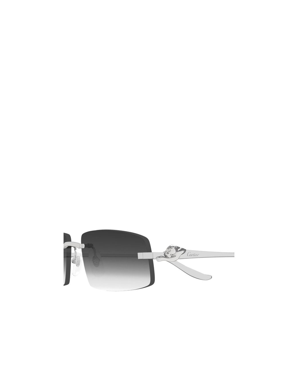 Cartier White Eyewear Rectangle-Frame Sunglasses for men