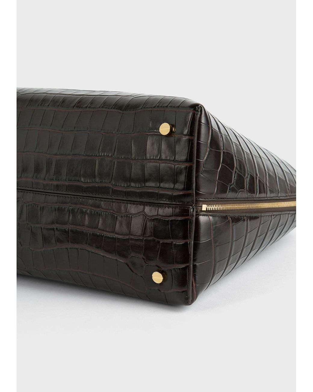 Totême  Black Totême Embossed Zip-Up Tote Bag
