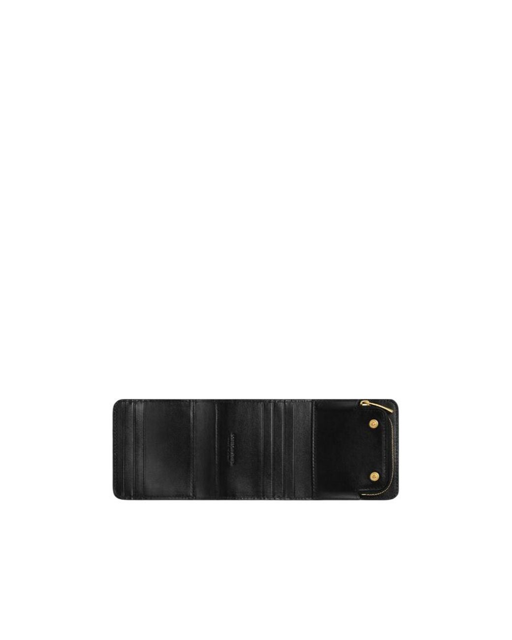 Bottega Veneta Black Intrecciato Compact Tri-Fold Wallet