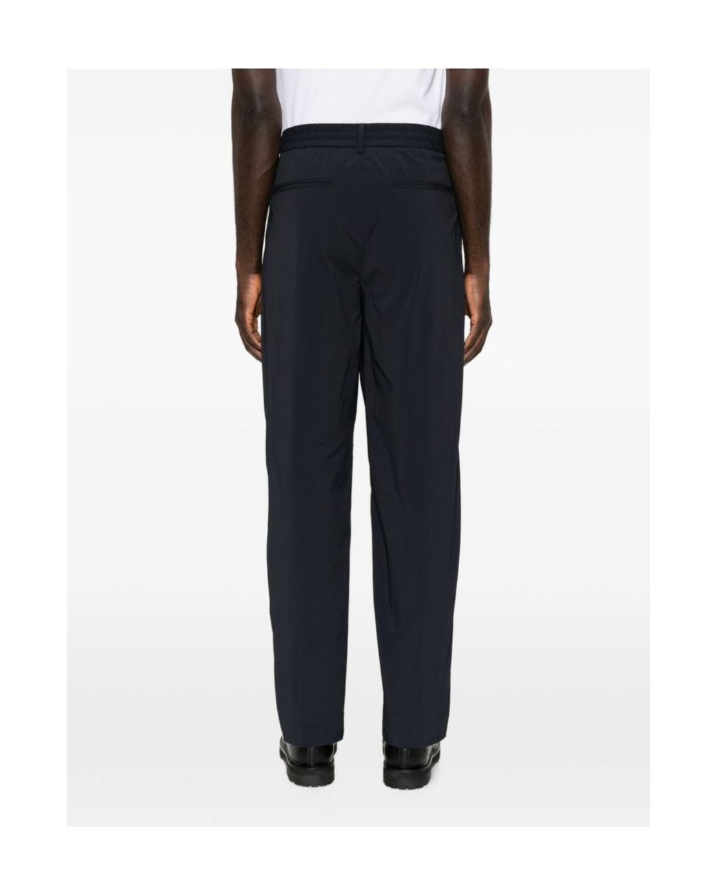 Emporio Armani Blue Elasticated-Waistband Trousers for men