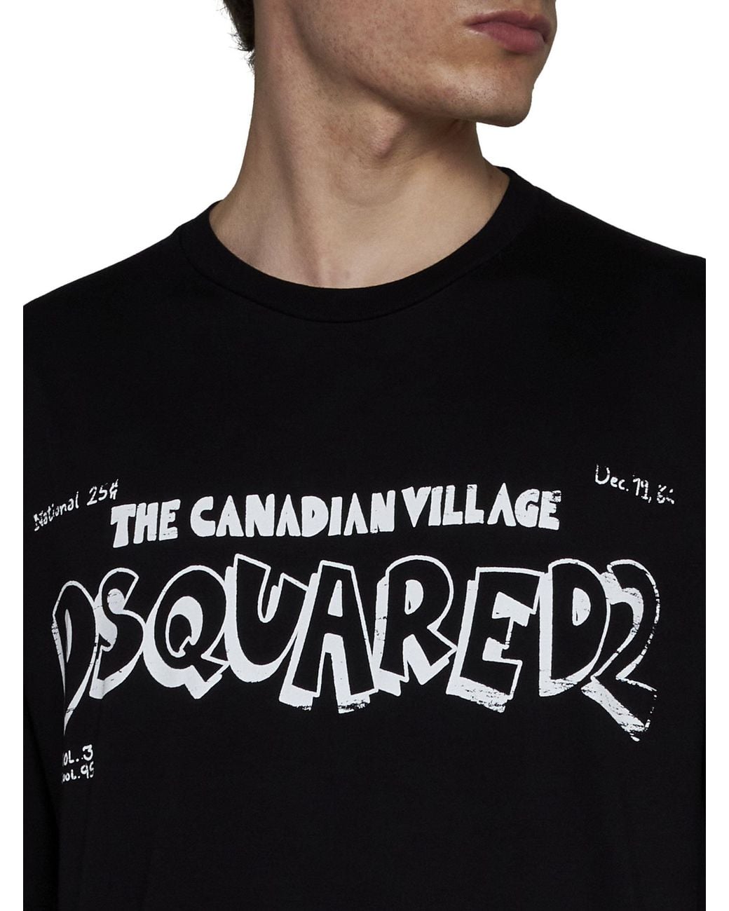 DSquared² Black Logo Printed Crewneck T-Shirt for men