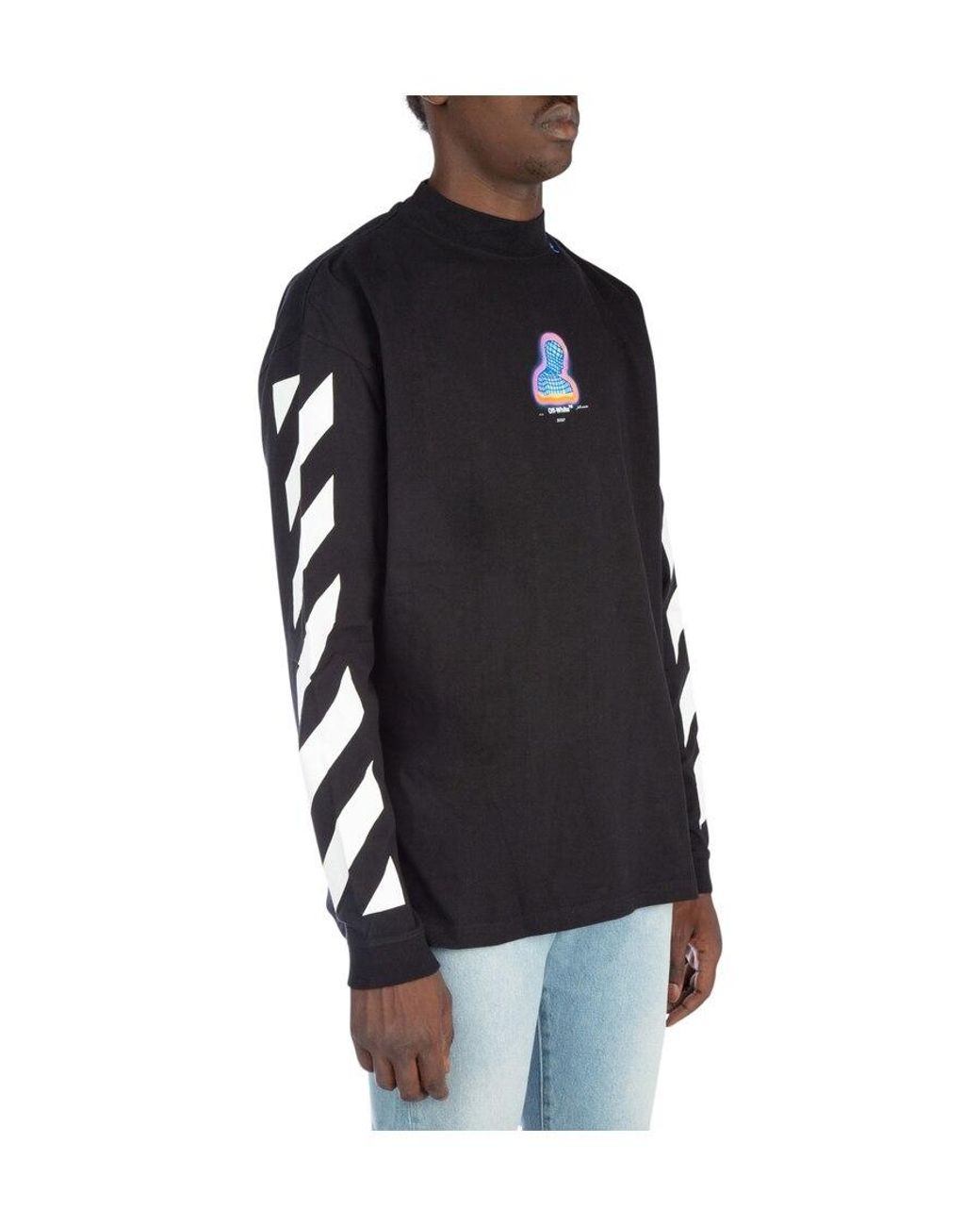 Off-White c/o Virgil Abloh Black Logo Printed Long-Sleeved T-Shirt for men