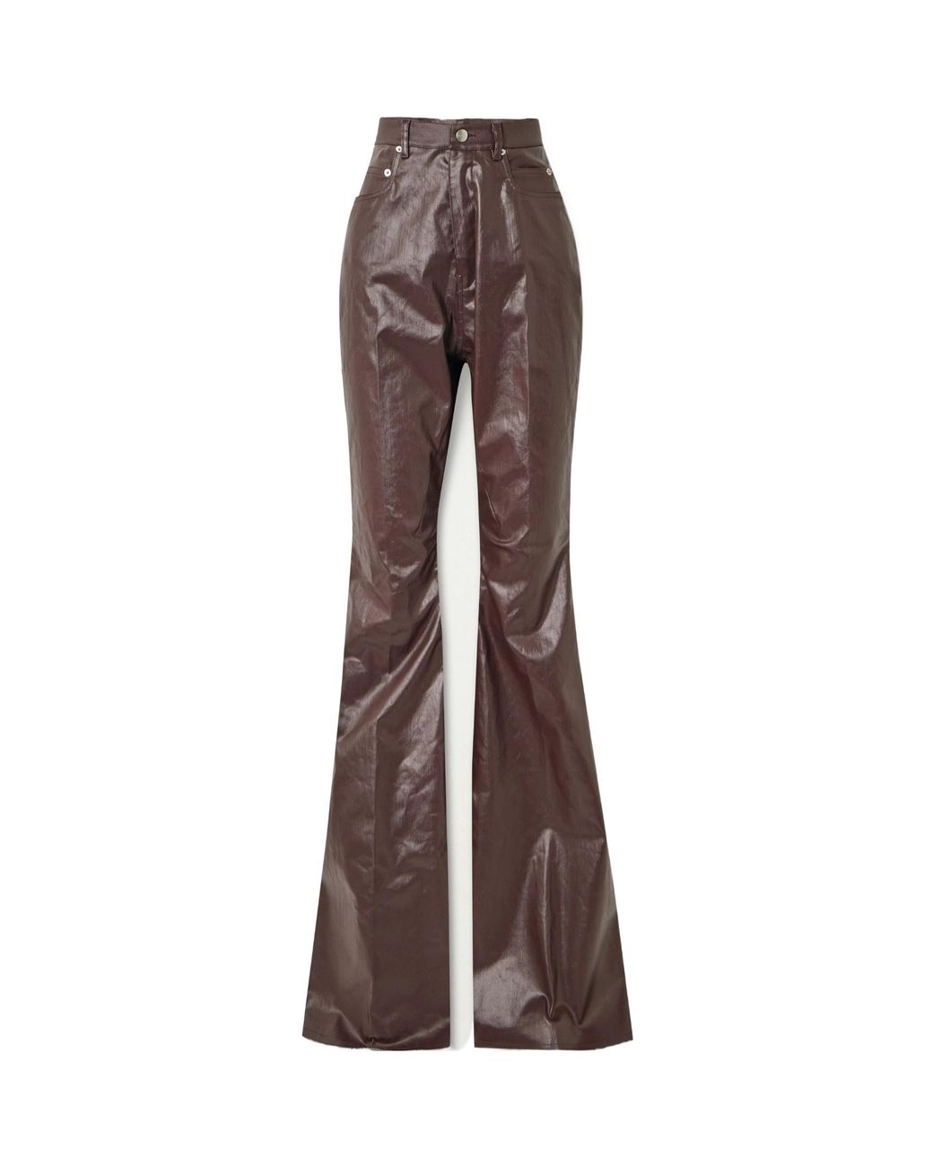 Rick Owens Brown High-Rise Flared Jeans