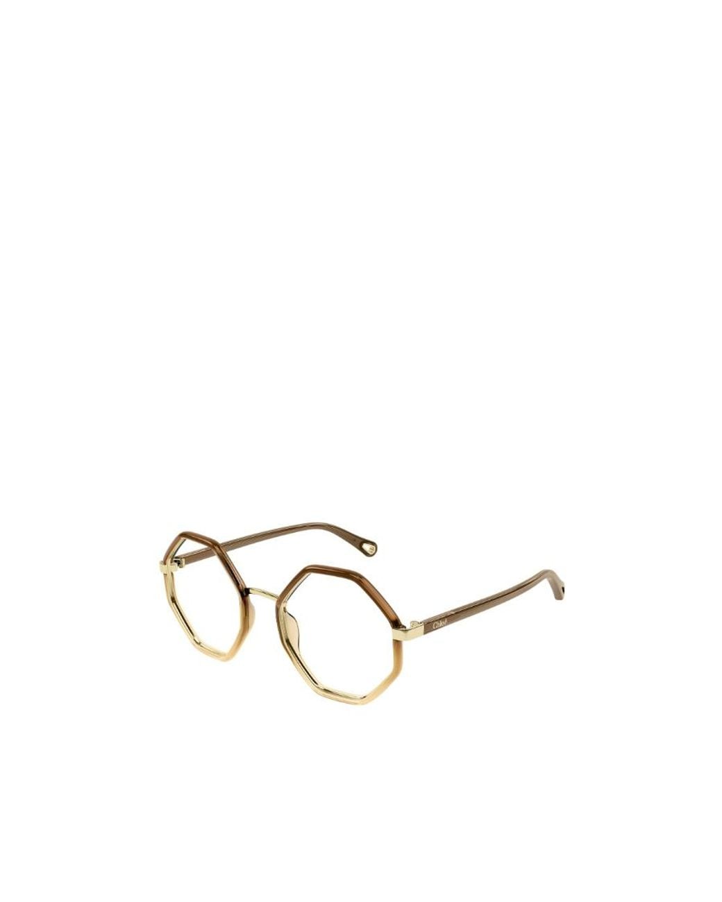 Chloé Metallic Chloé Eyewear Hexagon Frame Glasses