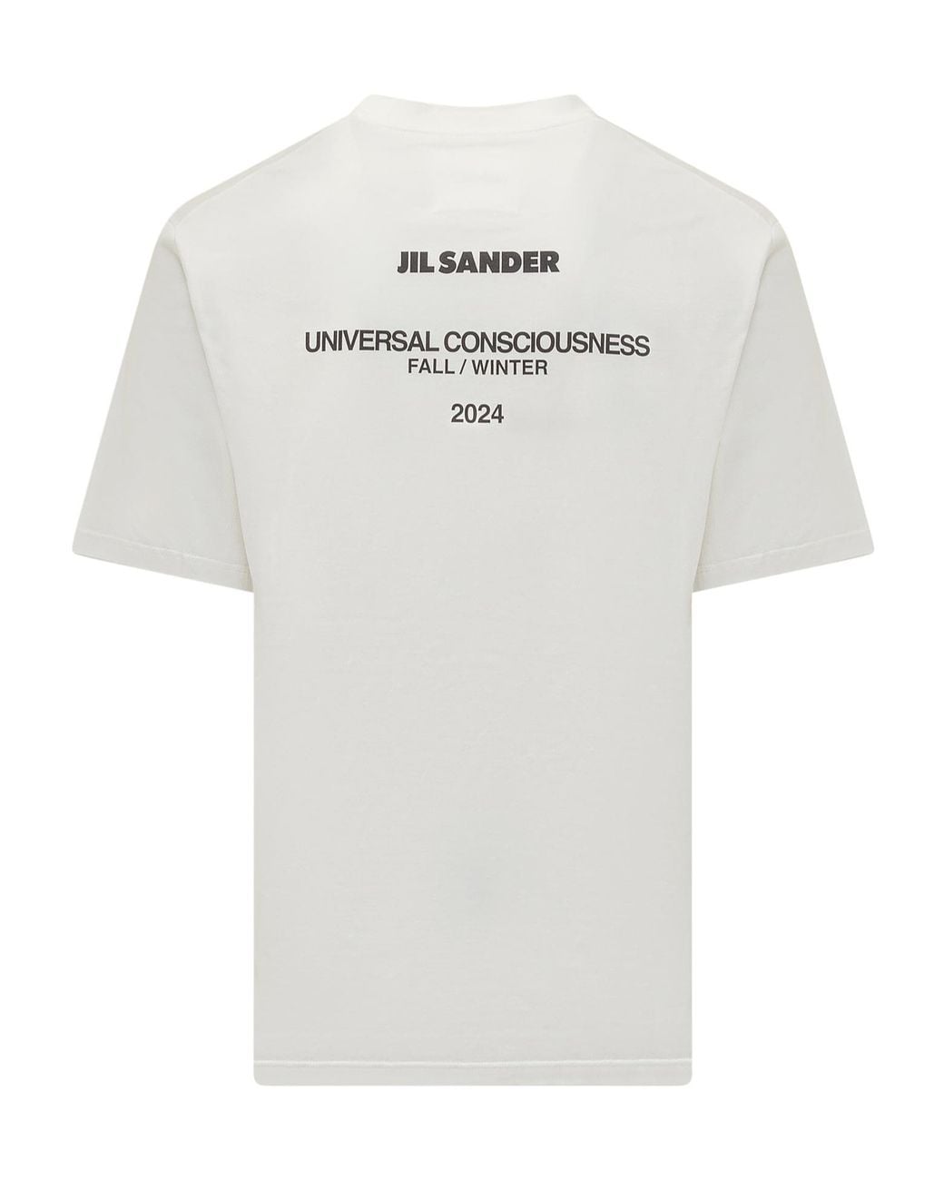 Jil Sander White Logo-Printed Crewneck T-Shirt for men