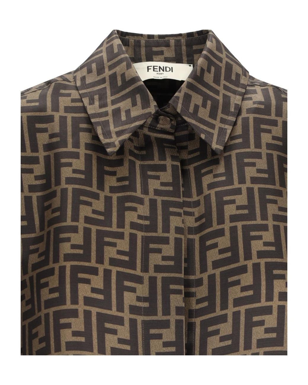 Fendi Brown Ff Silk Shirt