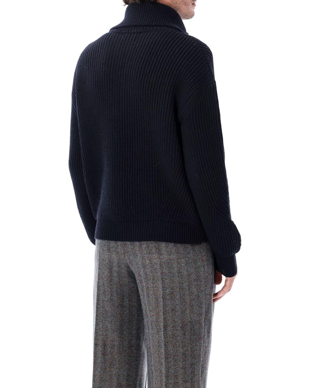 Dries Van Noten Blue Long Sleeve Knitted Jumper for men