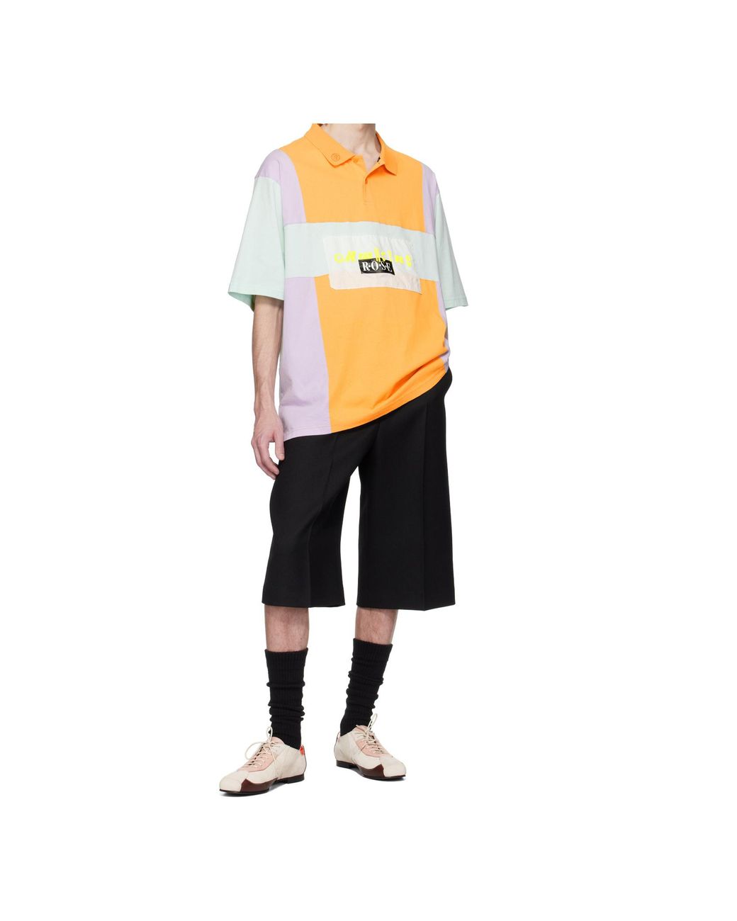 Martine Rose Gray Oversized Panelled Polo for men
