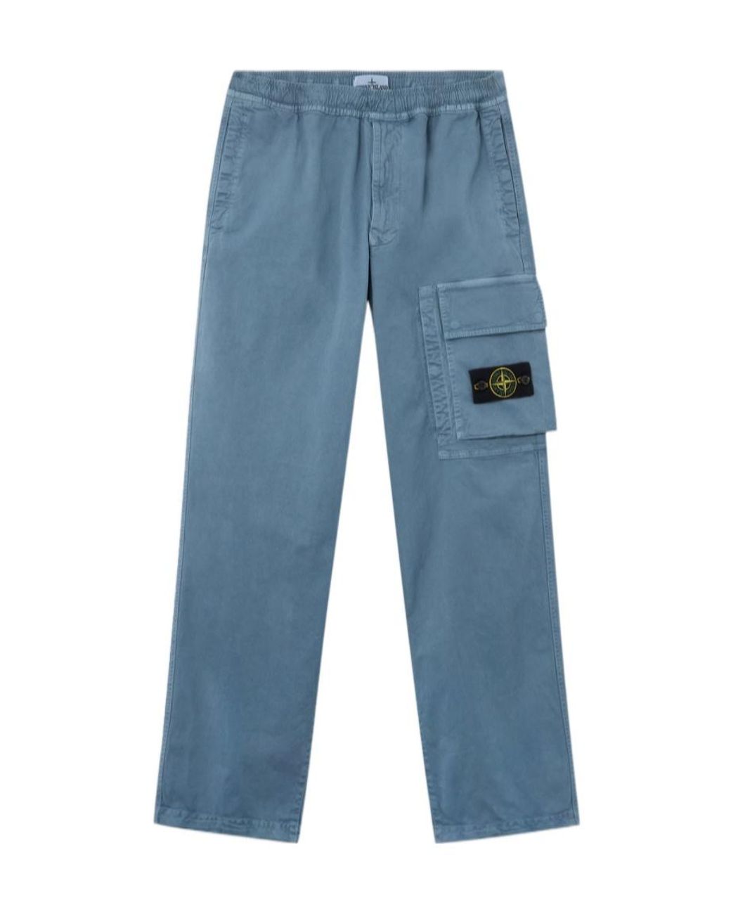 Stone Island Blue Loose-Fit Sweatpants With Drawstring Cuffs for men