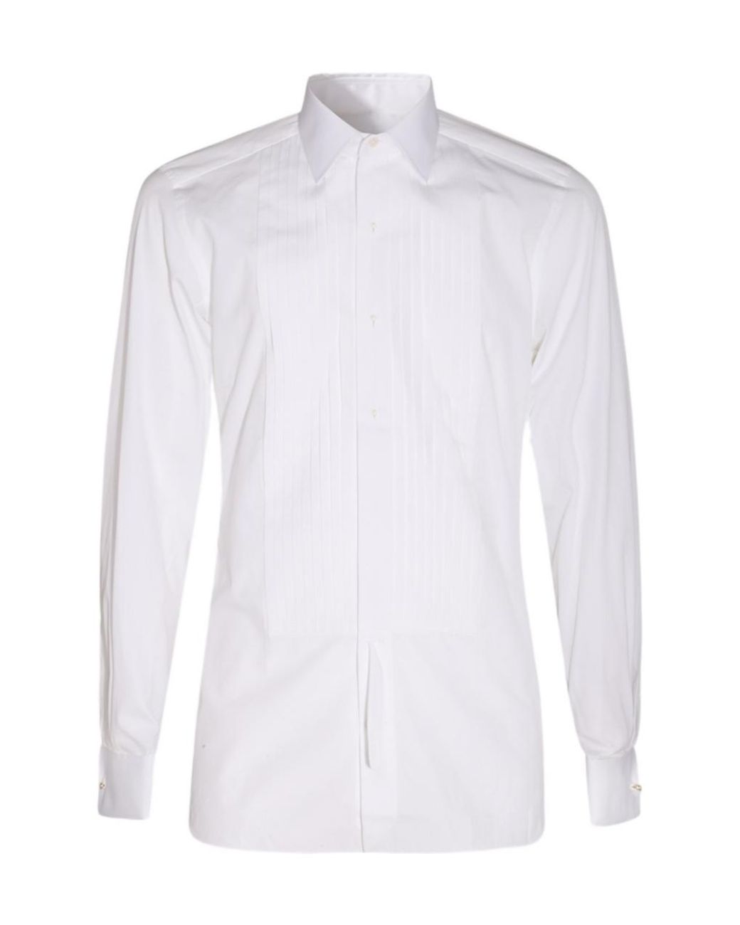 Tom Ford White Pleated Front Dress Shirt for men