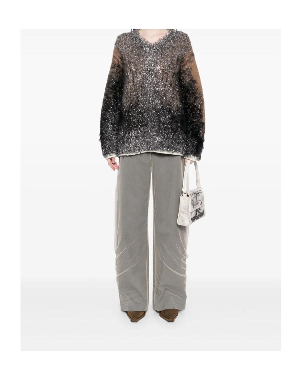 Y. Project Gray Draped Layered Trousers