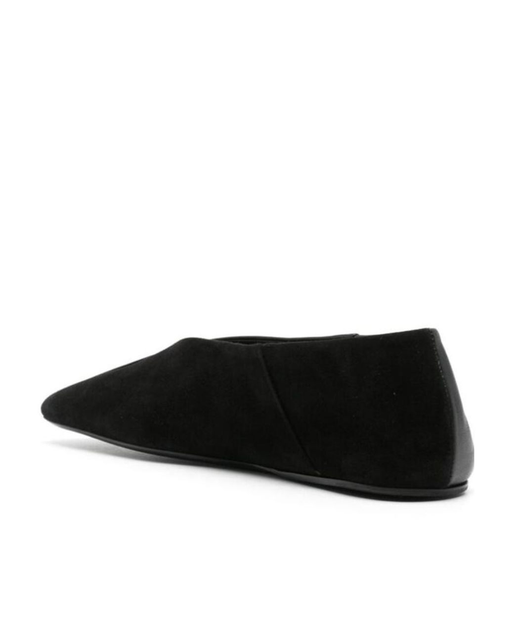Jil Sander Black Square-Toe Slip-On Ballerina Shoes