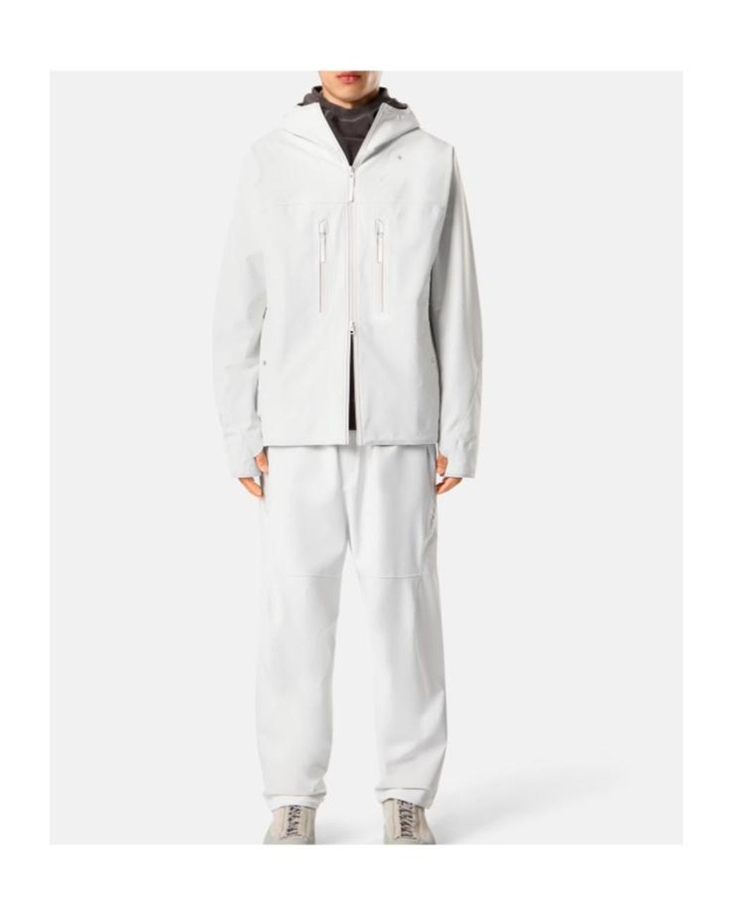 Stone Island White Oversized-Fit Zip-Up Hooded Sweatshirt With Zip Pockets for men
