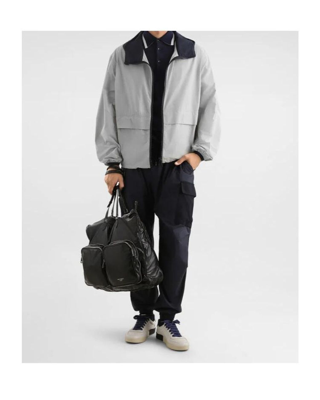 Dolce & Gabbana Blue Drawstring-Waistband Cargo Trousers for men