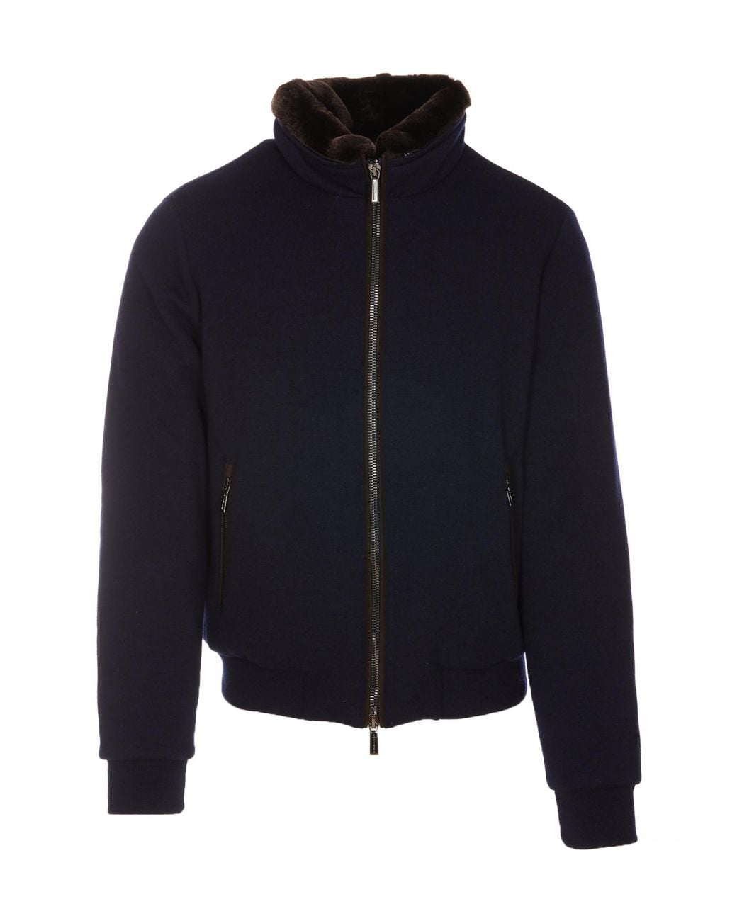 Moorer Blue Bellati-Mrw Zipped Padded Jacket for men