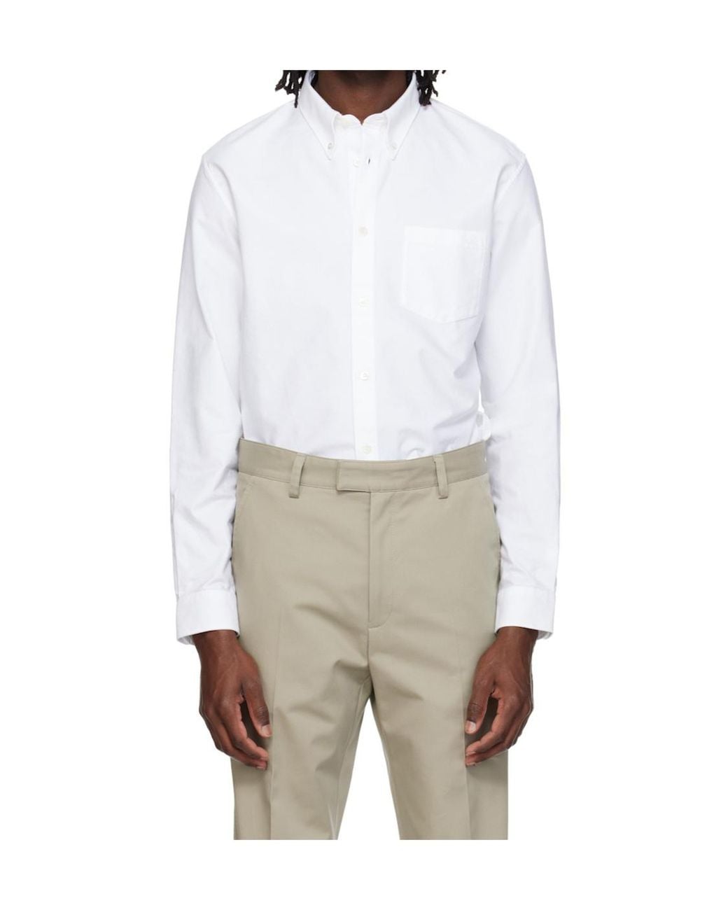 A.P.C. White Greg Oxford Shirt for men