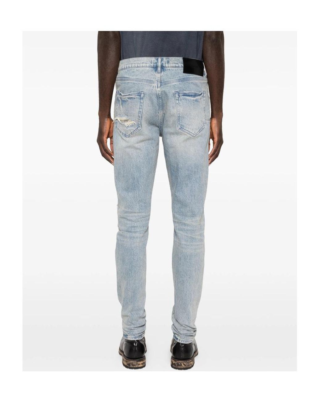 Purple Brand Blue Belt Loop Jeans for men
