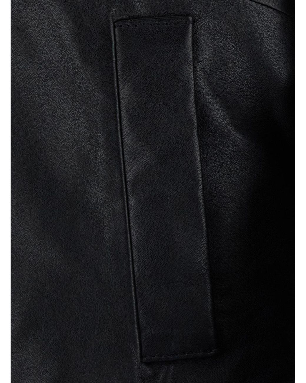 ROTATE BIRGER CHRISTENSEN Black Belted Faux Fur Trim Leather Jacket