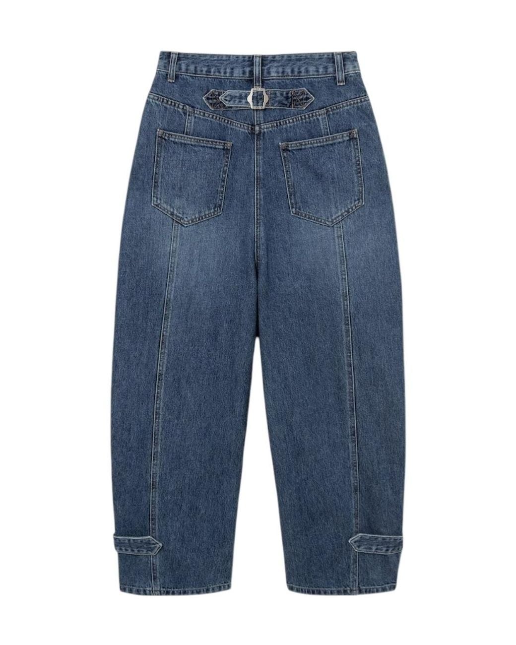 Juun.J Blue High-Waisted Wide-Leg Trousers