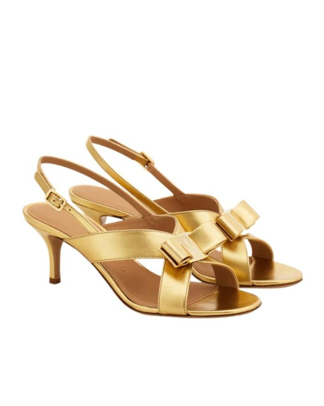 Ferragamo Metallic Vara Bow Sandal