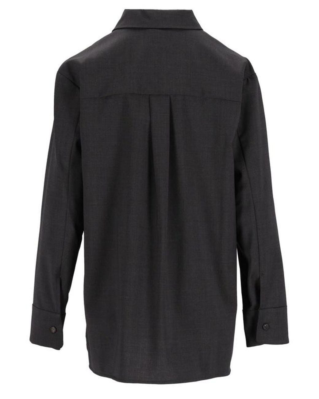 Max Mara Gray S Longline Button-Up Shirt