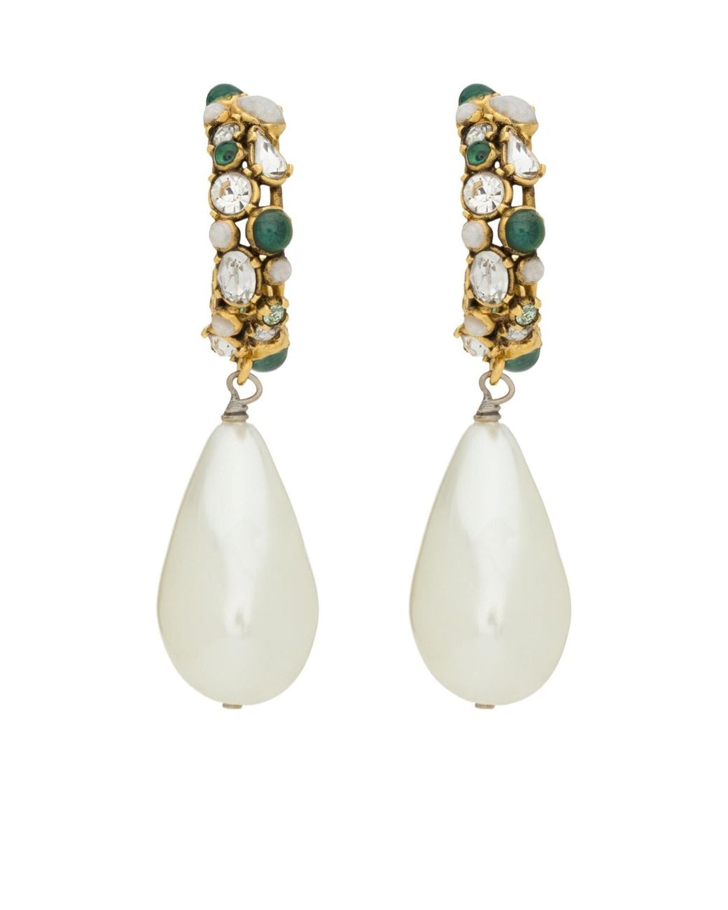 Saint Laurent White Pendant Earrings
