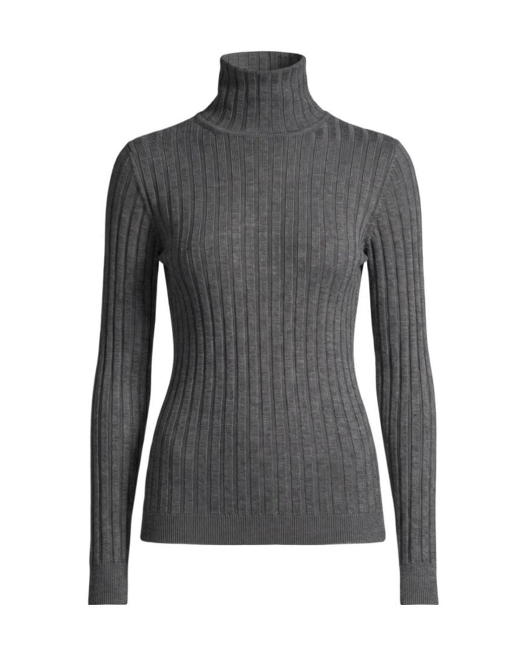 Peserico Black Ribbed Roll-Neck Sweater