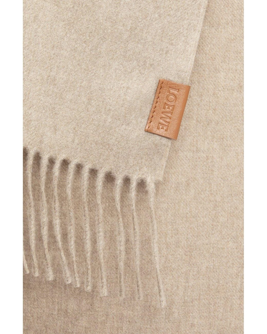 Loewe White Fringe-Detailed Scarf