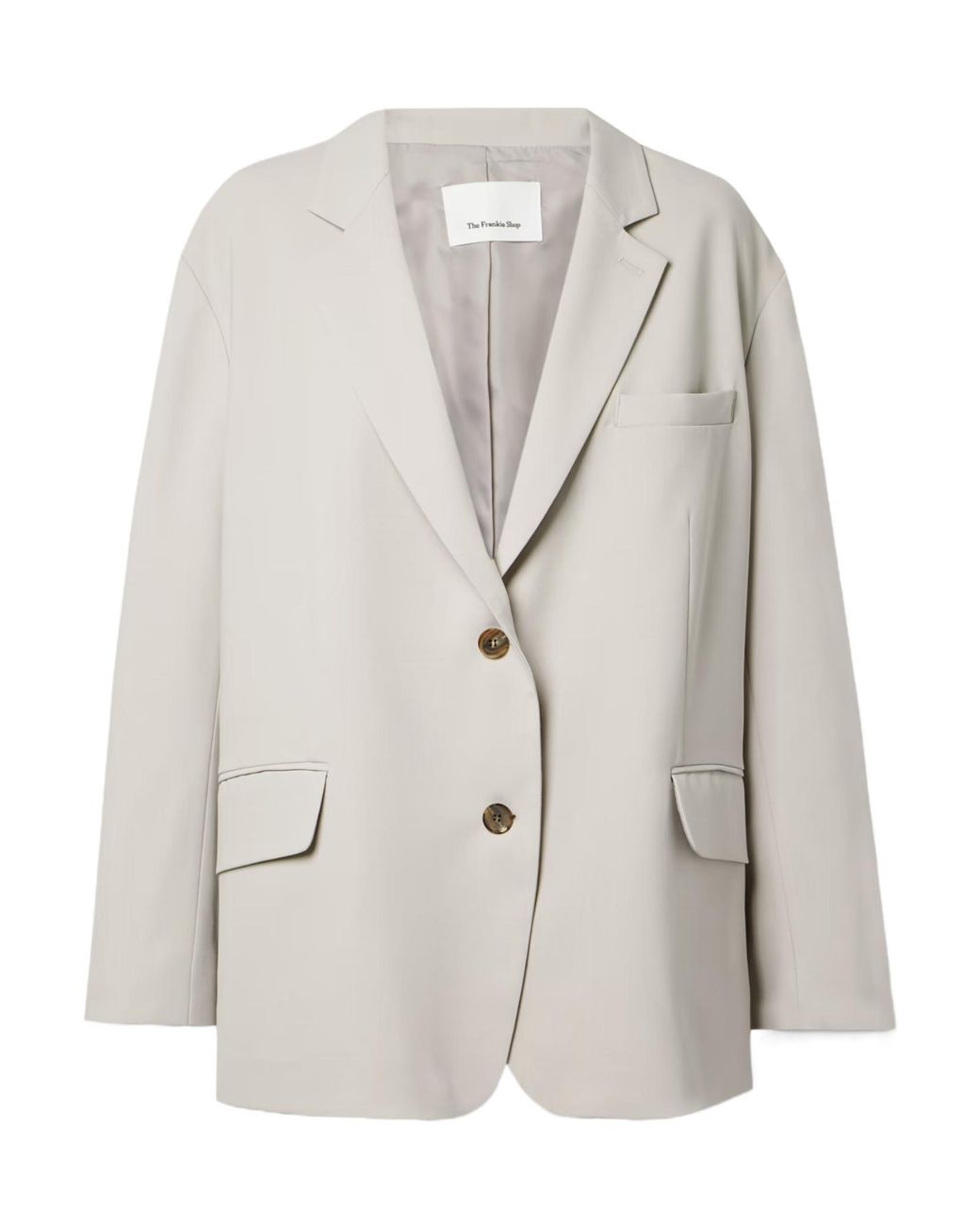 Frankie Shop White Bea Single-Breasted Oversized Blazer