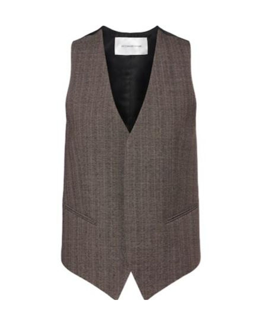 Victoria Beckham Brown Pinstripe Vest