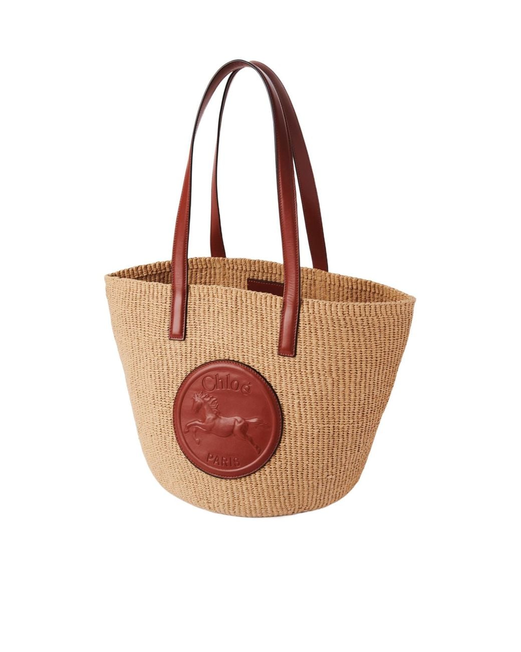 Chloé Brown Chloé Logo Detailed Large Tote Bag