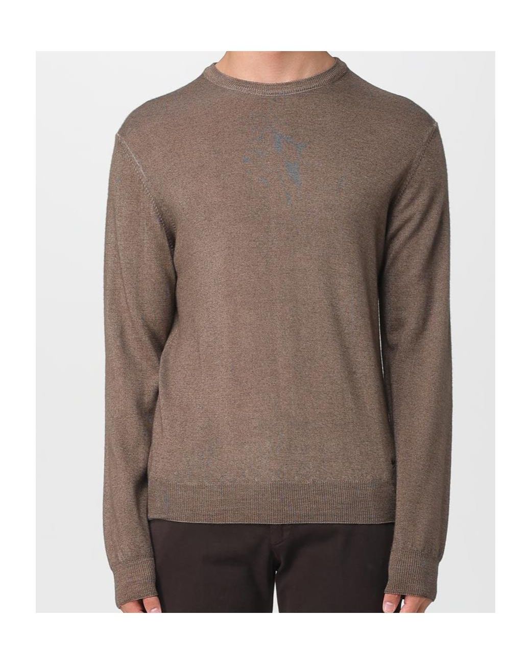 Woolrich Brown Crewneck Knitted Jumper for men
