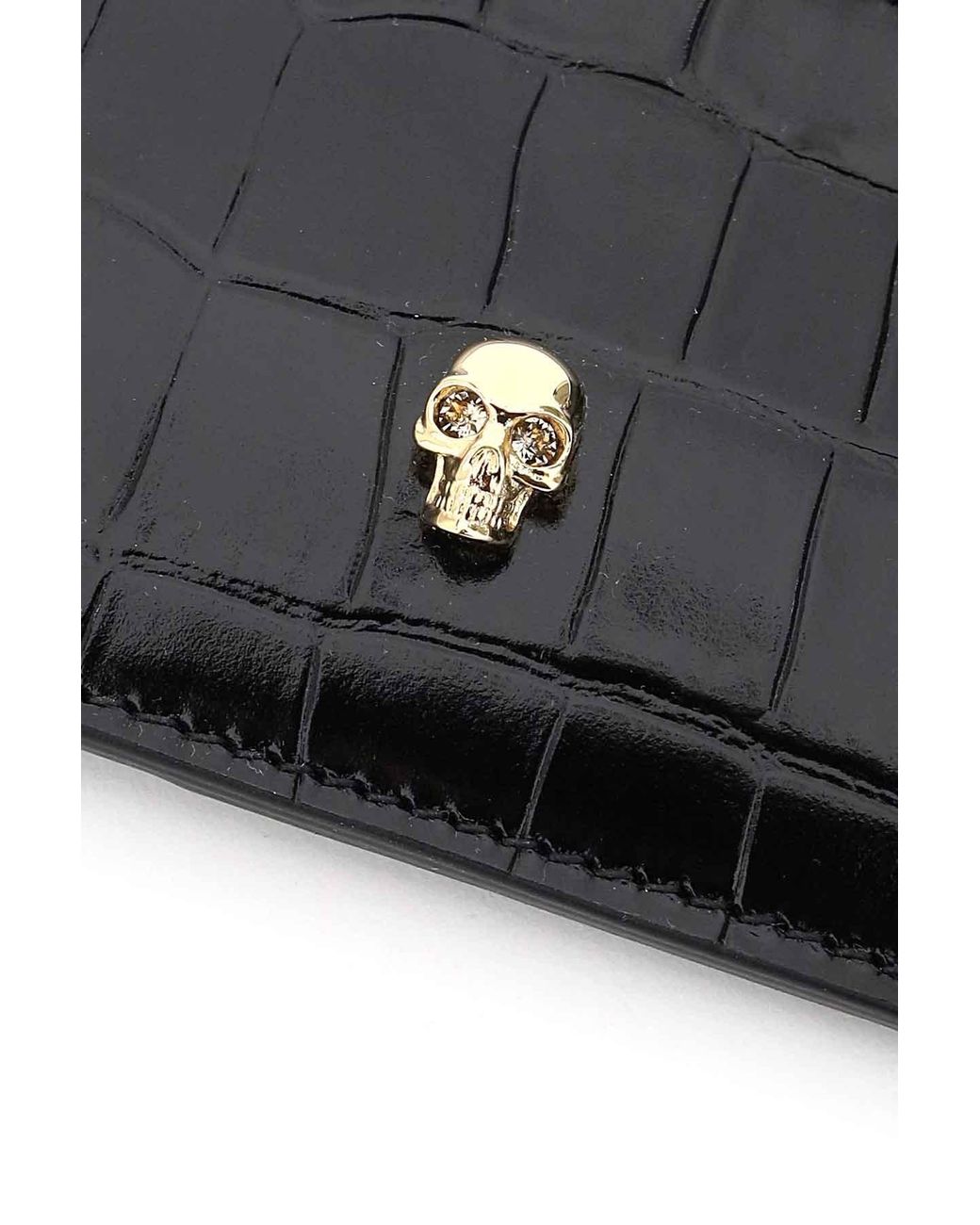 McQueen Black Skull Zipped Cardholder