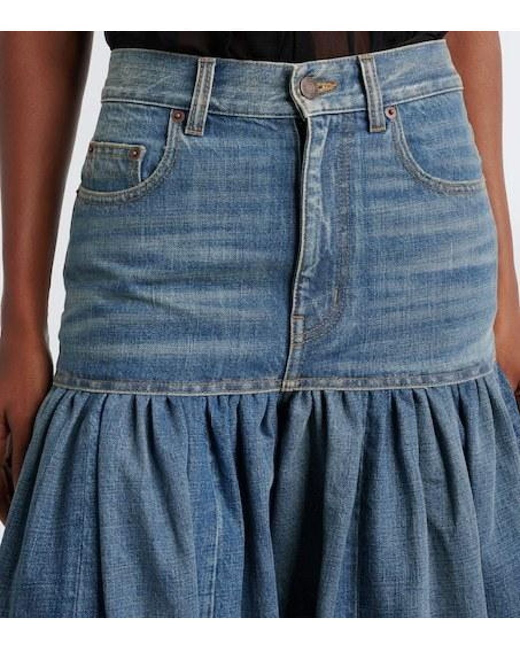 Chloé Blue Pleated Wide-Leg Jeans
