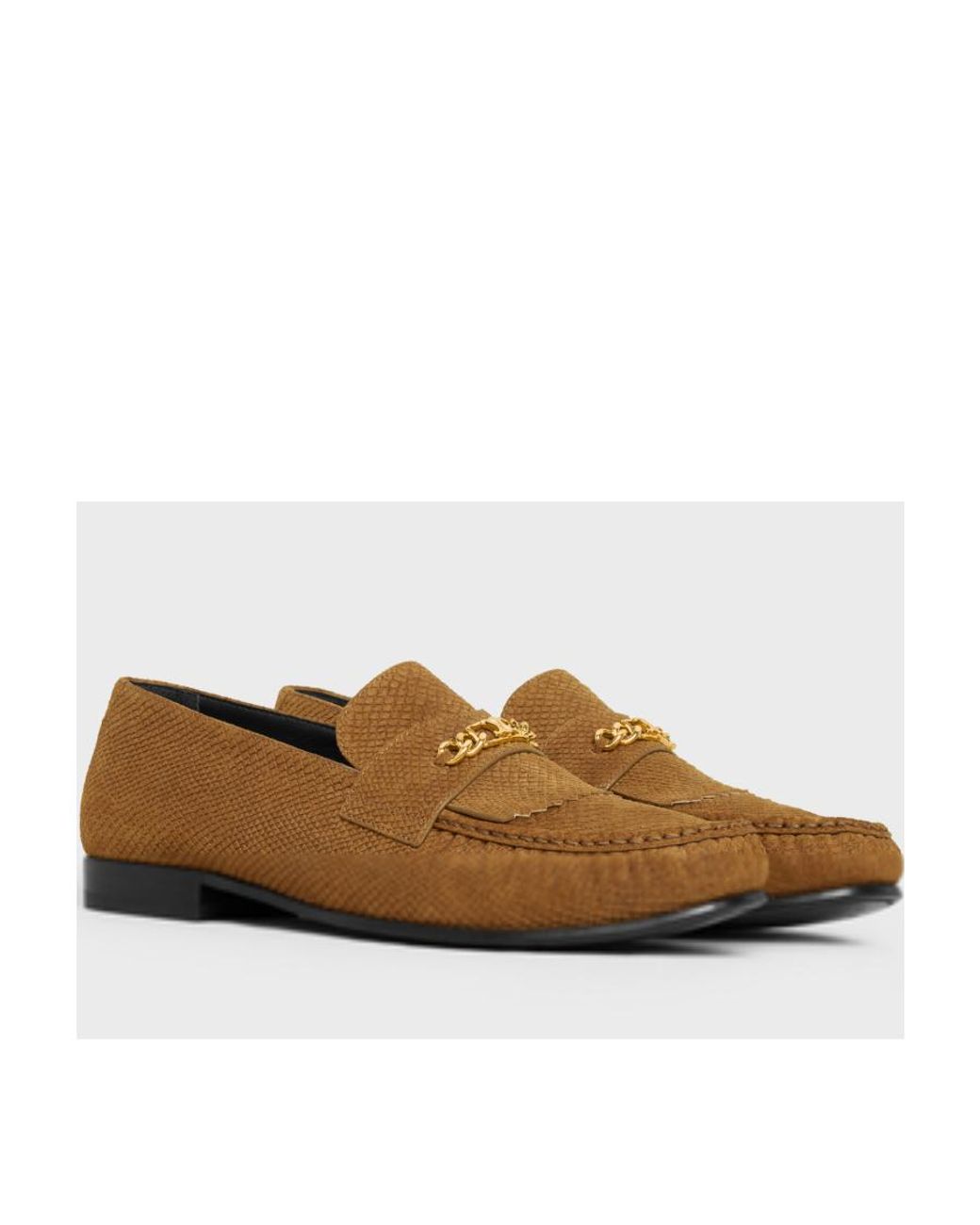 Céline Brown Luco Lizard Loafer Shoes for men